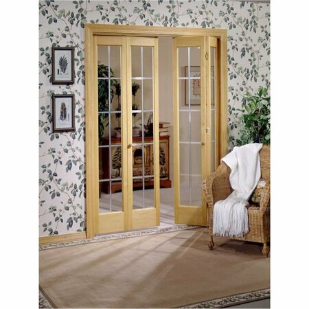 AMERICAN WOOD 36 x 80 in. Full Glass Pioneer Bifold Door, Unfinished Pine 853730